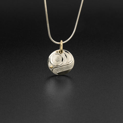 Salmon<br>Silver Pendant with 14k Gold