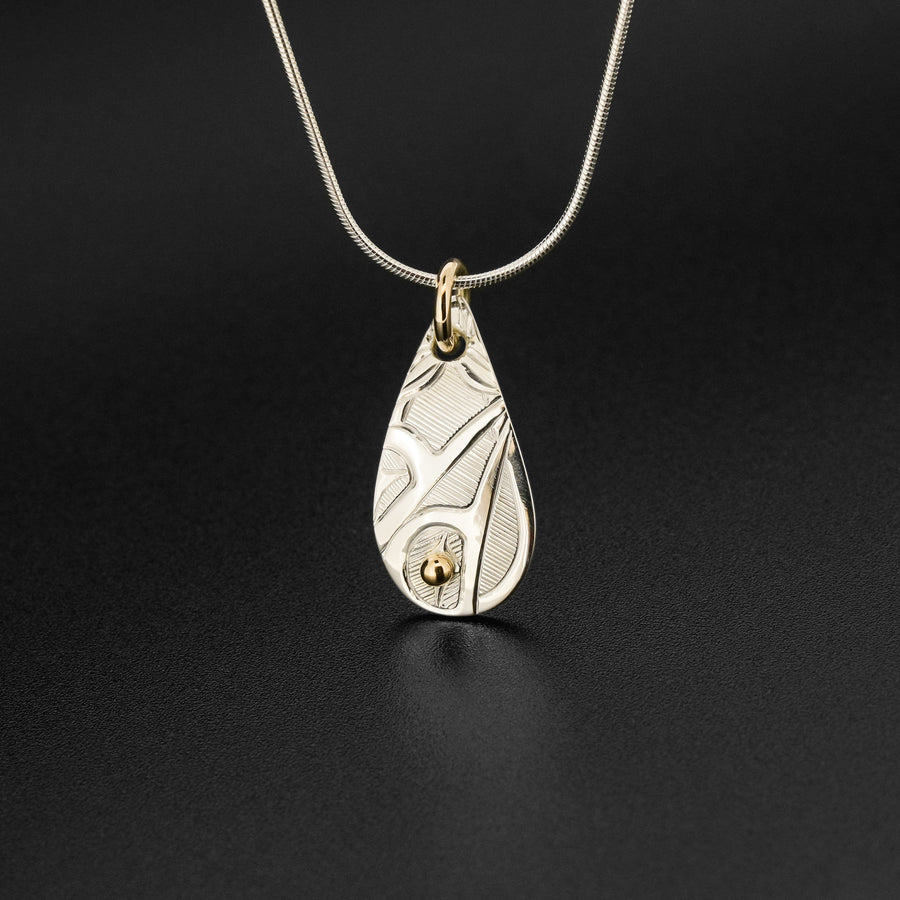 Hummingbirds - Silver Pendant with 14k Gold