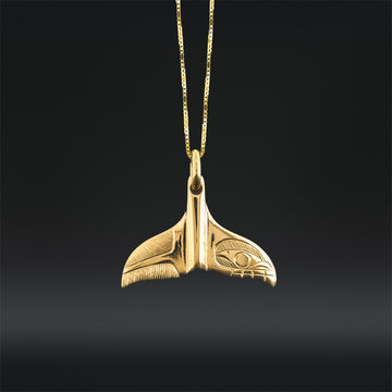 Whale Tail (Small) - 14k Gold Pendant
