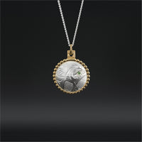 Killerwhale - Silver Pendant with 14k Gold and Tsavorite Garnet