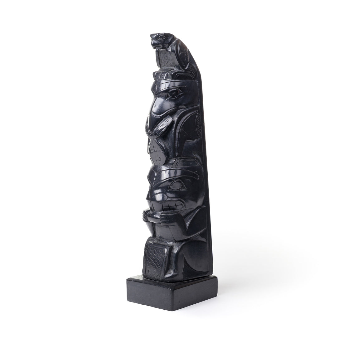 Eagle, Raven, Halibut, and Beaver - Argillite Pole