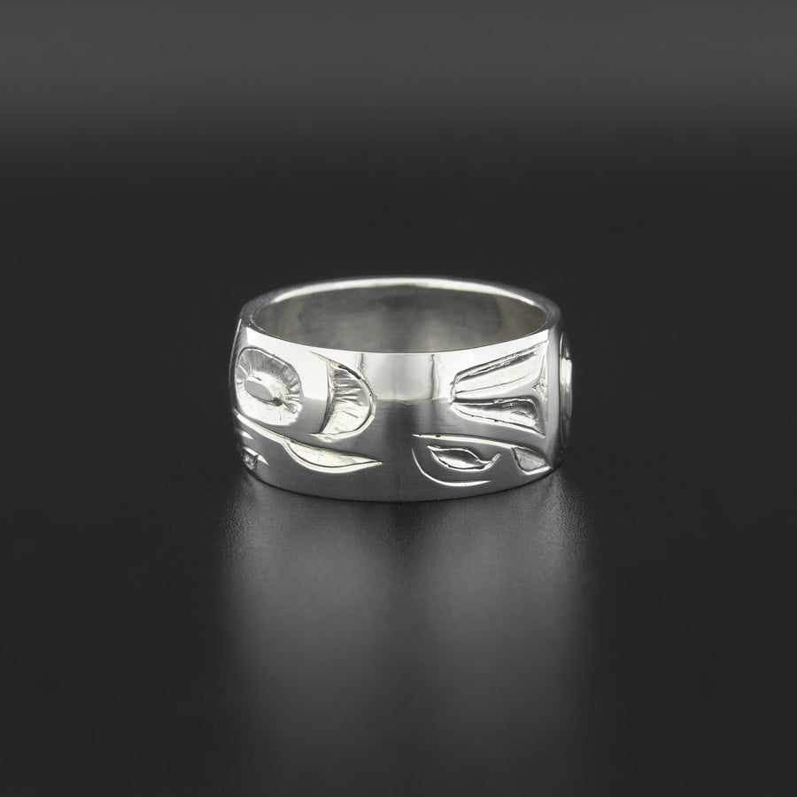 Eagle and Wolf - Silver Ring