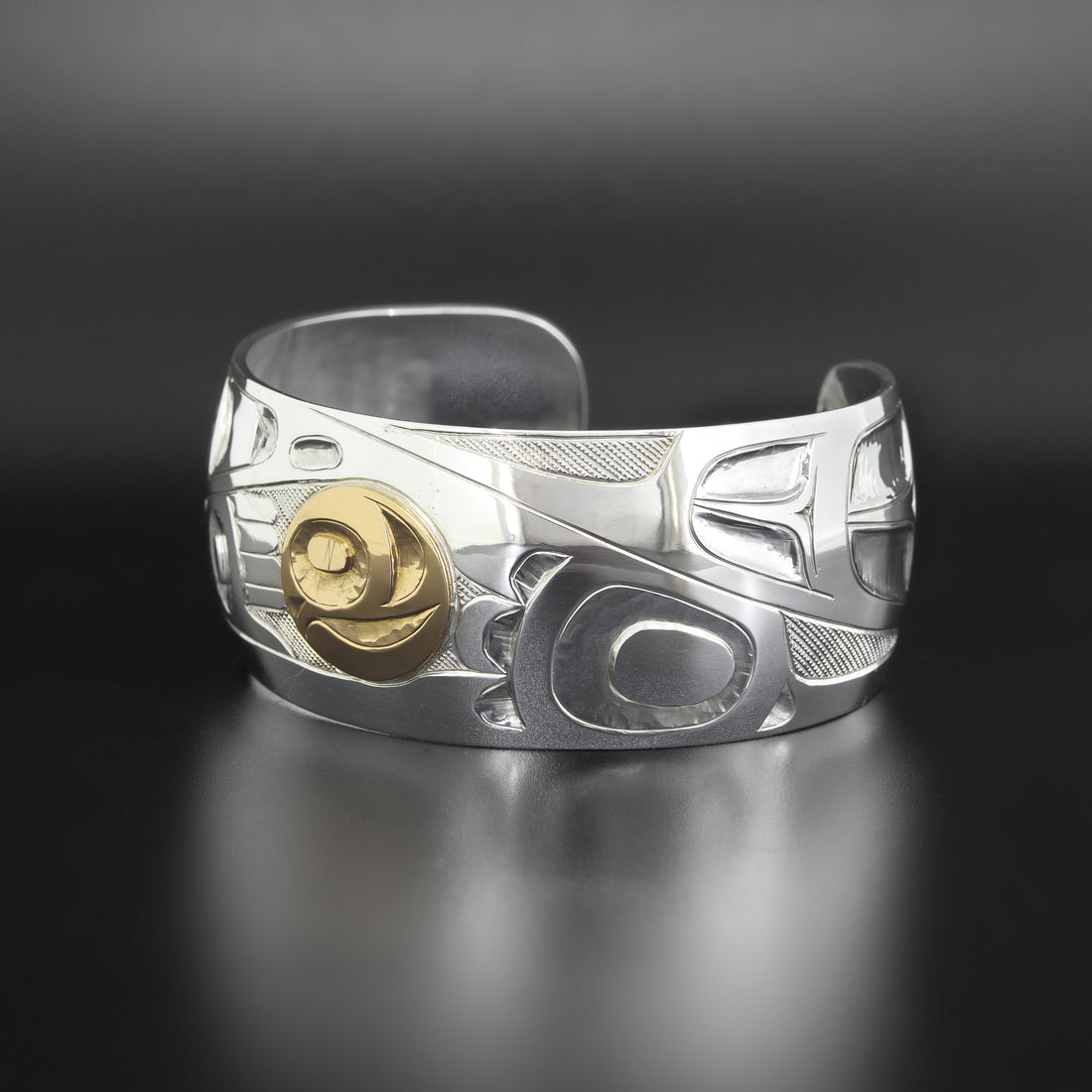 Raven - Silver Bracelet with 14k Gold
