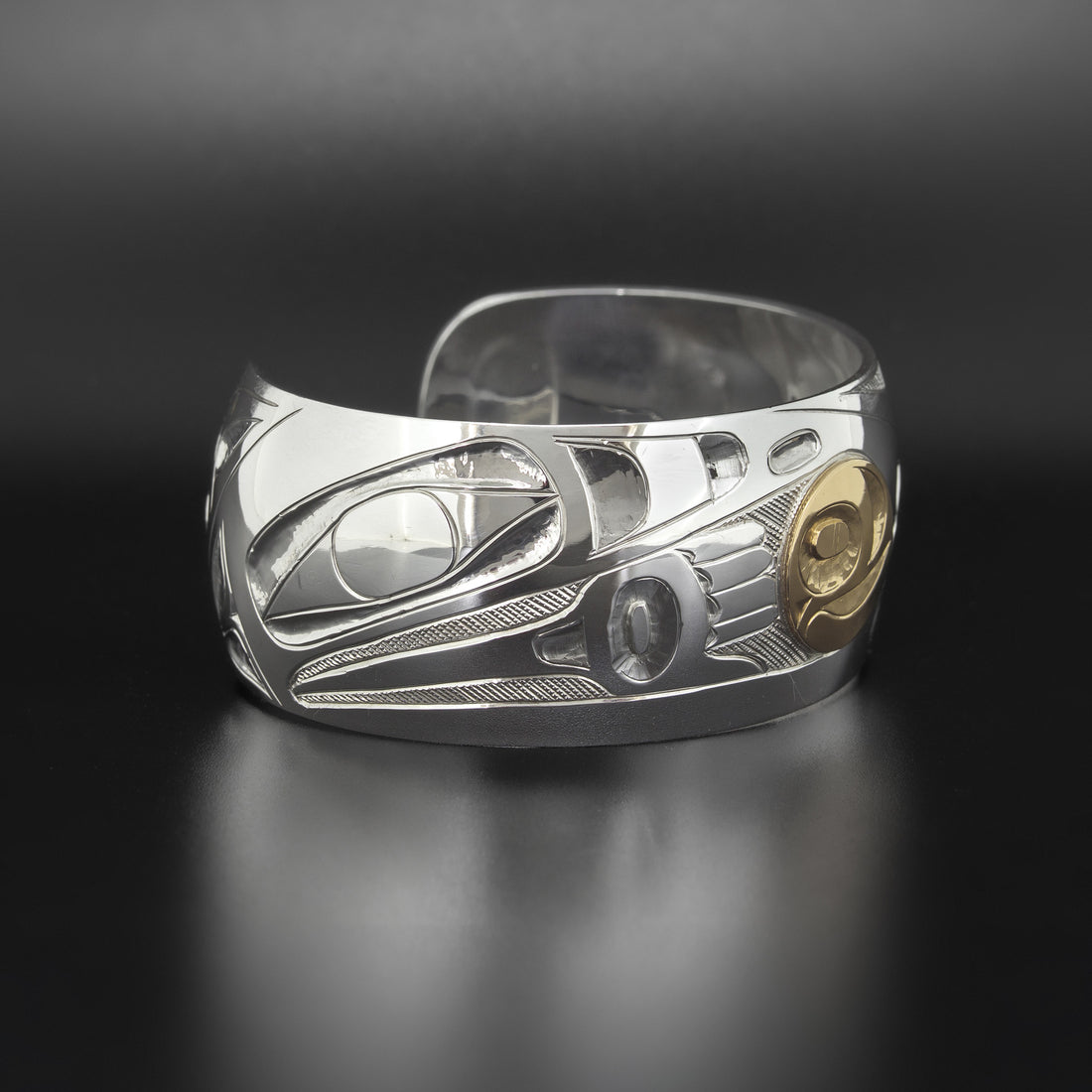 Raven - Silver Bracelet with 14k Gold