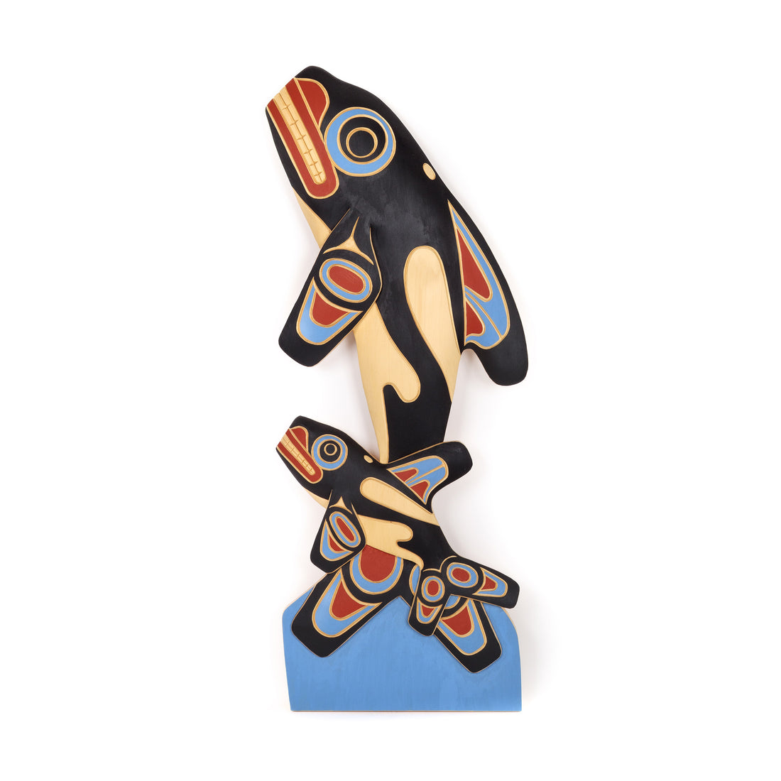 Orca Mother and Child - Yellow Cedar Panel