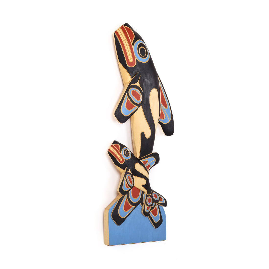 Orca Mother and Child - Yellow Cedar Panel