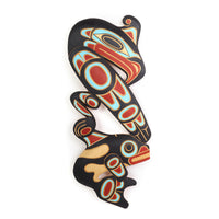 Thunderbird and Orca - Yellow Cedar Carving