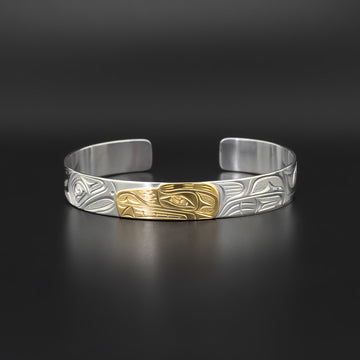 Bear - Silver Bracelet with 14k Gold
