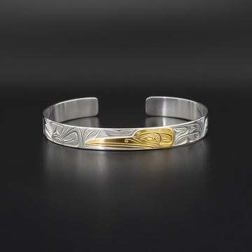 Hummingbird - Silver Bracelet with 14k Gold