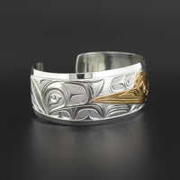 Hummingbird - Silver Bracelet with 14k Gold