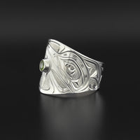 Hummingbird - Silver Ring with Peridot