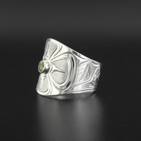 Hummingbird - Silver Ring with Peridot