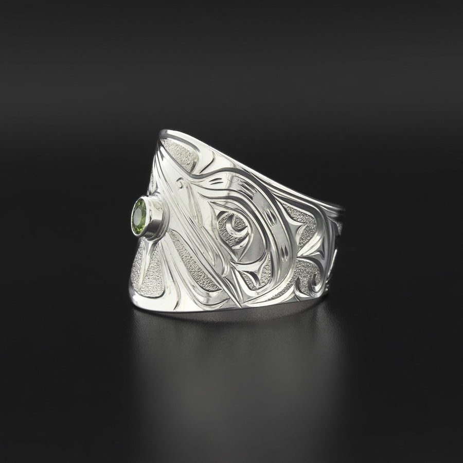 Hummingbird - Silver Ring with Peridot