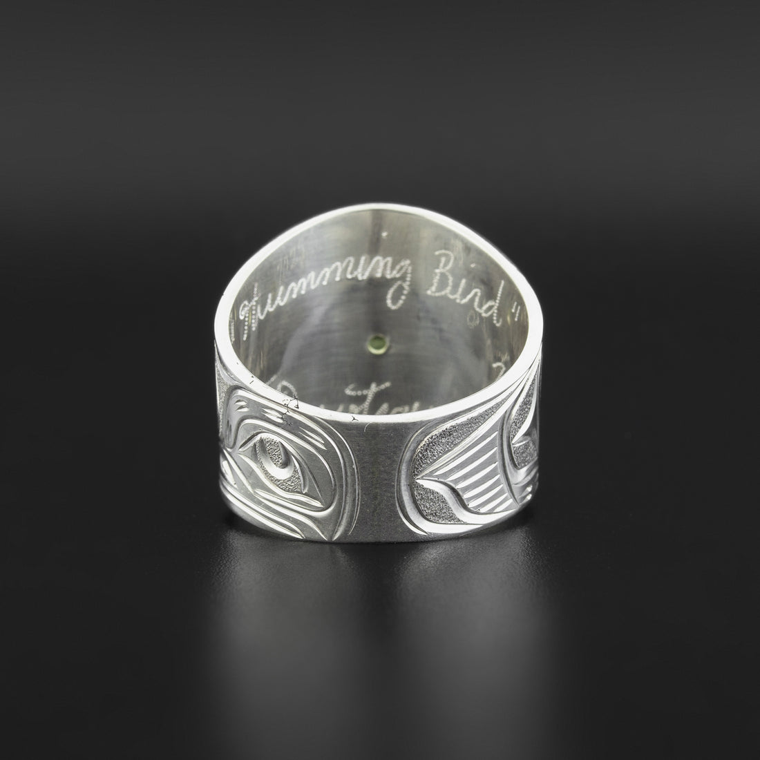 Hummingbird - Silver Ring with Peridot