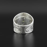 Hummingbird - Silver Ring with Peridot