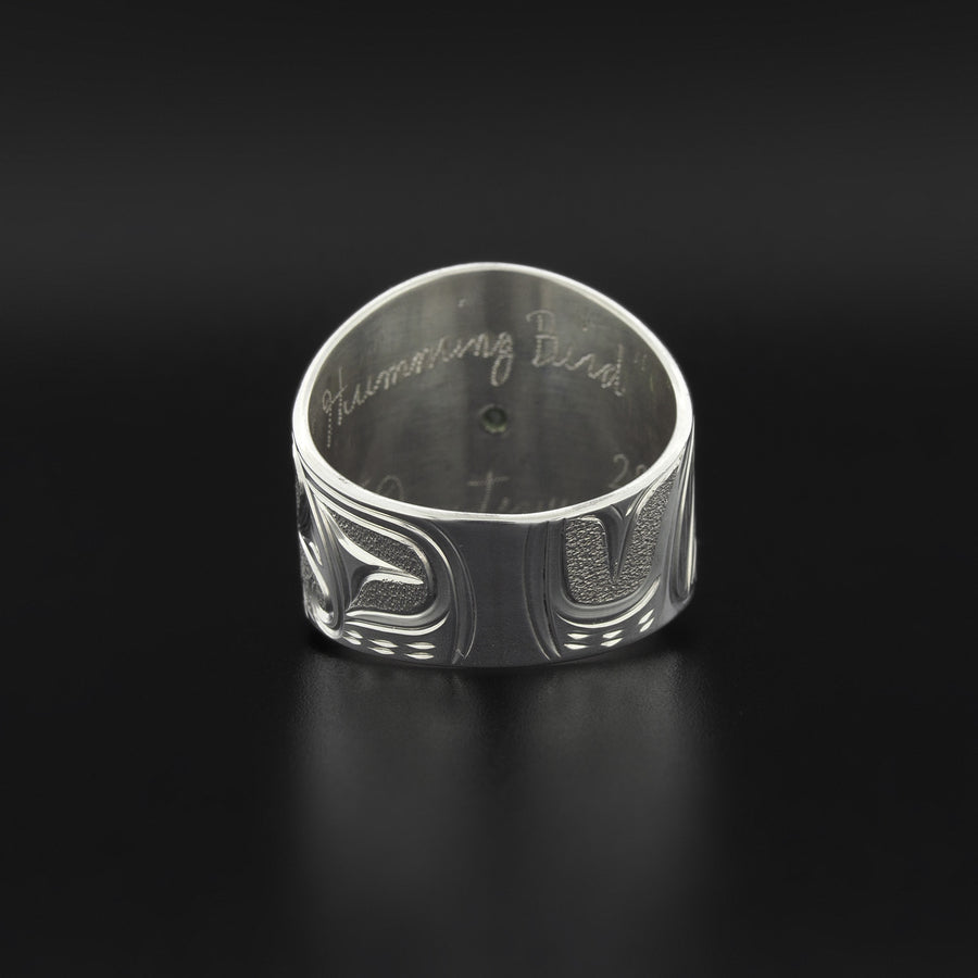 Hummingbird - Silver Ring with Peridot