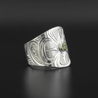 Hummingbird - Silver Ring with Peridot