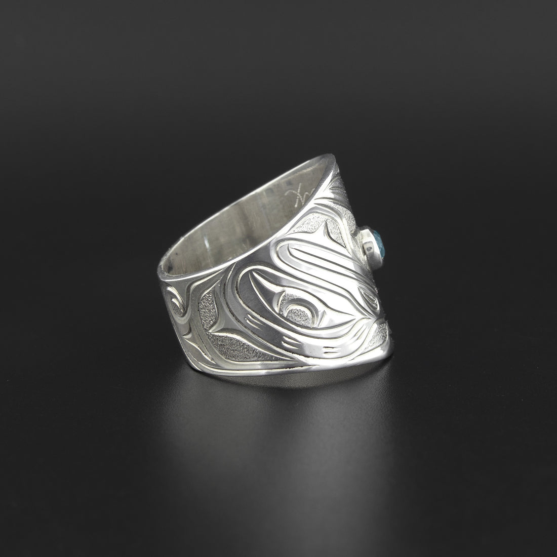 Hummingbirds - Silver Ring with Blue Topaz
