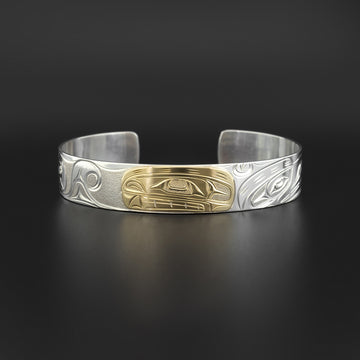 Orca - Silver Bracelet with 14k Gold