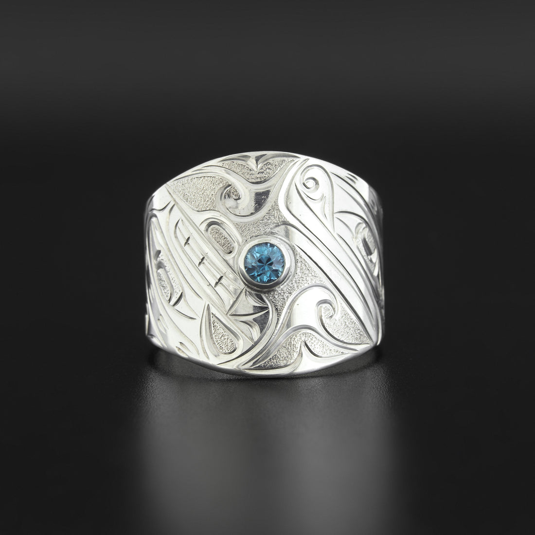 Orcas - Silver Ring with Blue Zircon