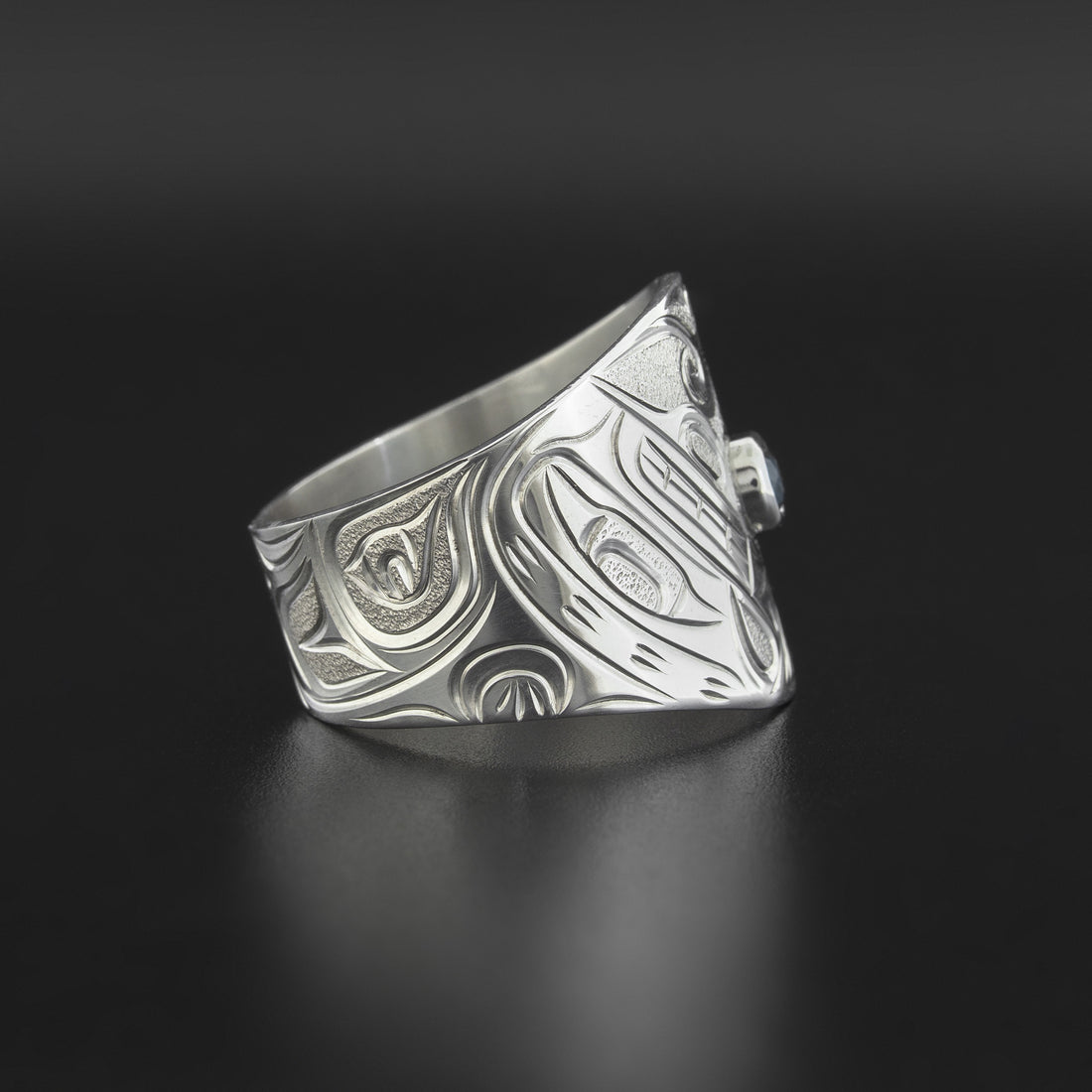 Orcas - Silver Ring with Blue Zircon