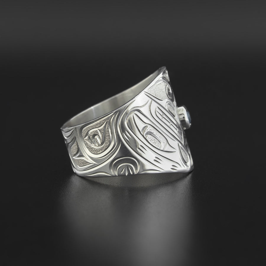 Orcas - Silver Ring with Blue Zircon