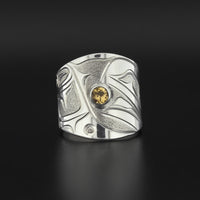 Raven and Light - Silver Ring with Citrine