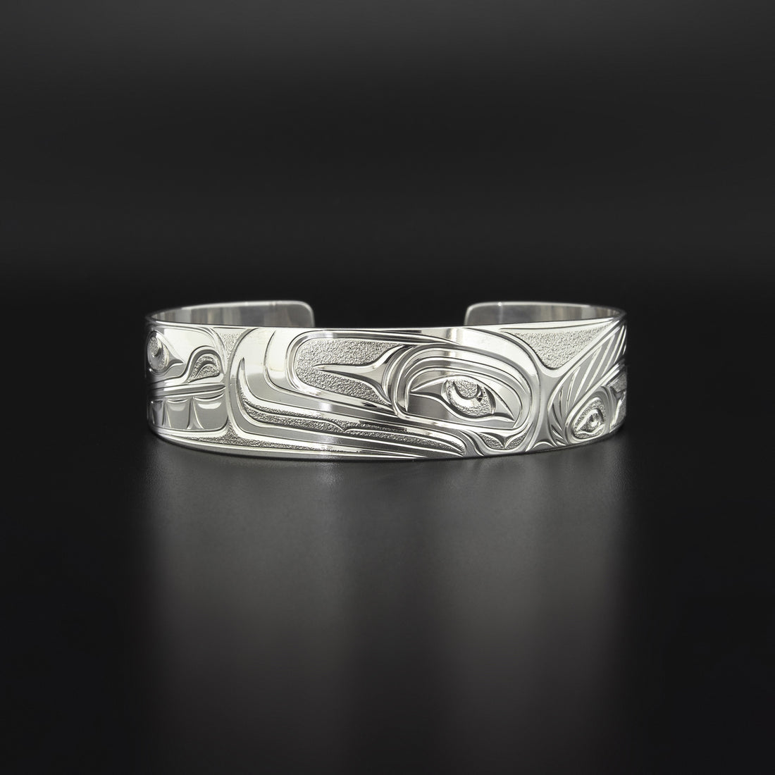 Salmon Trouthead with Clams and Mussels - Silver Bracelet