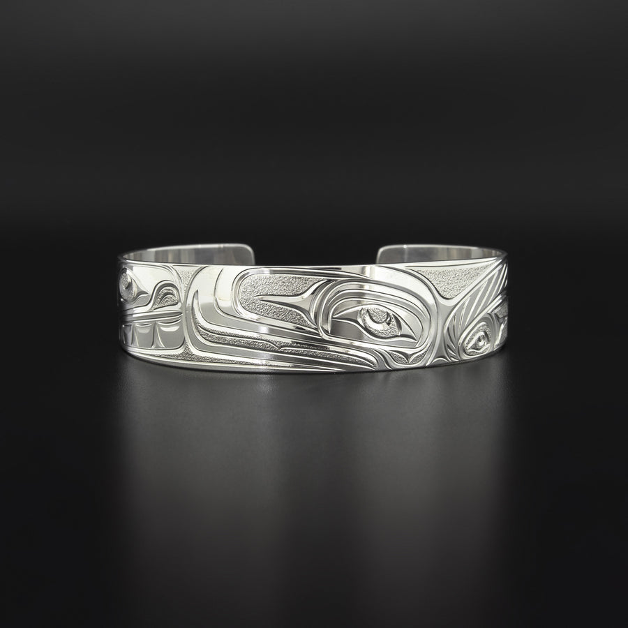 Salmon Trouthead with Clams and Mussels - Silver Bracelet