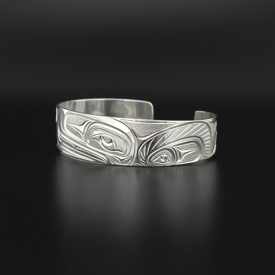 Salmon Trouthead with Clams and Mussels - Silver Bracelet