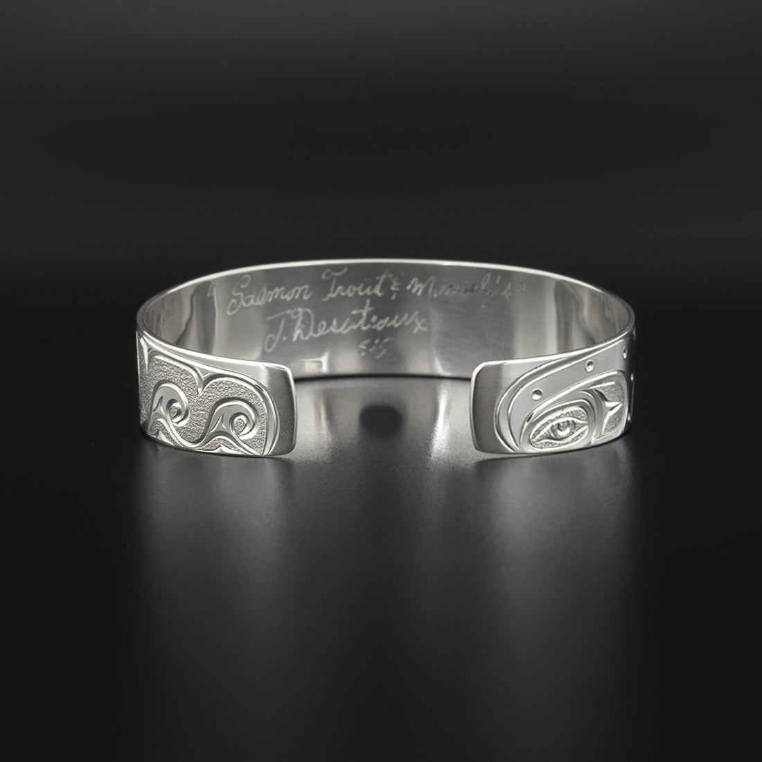 Salmon Trouthead with Clams and Mussels - Silver Bracelet