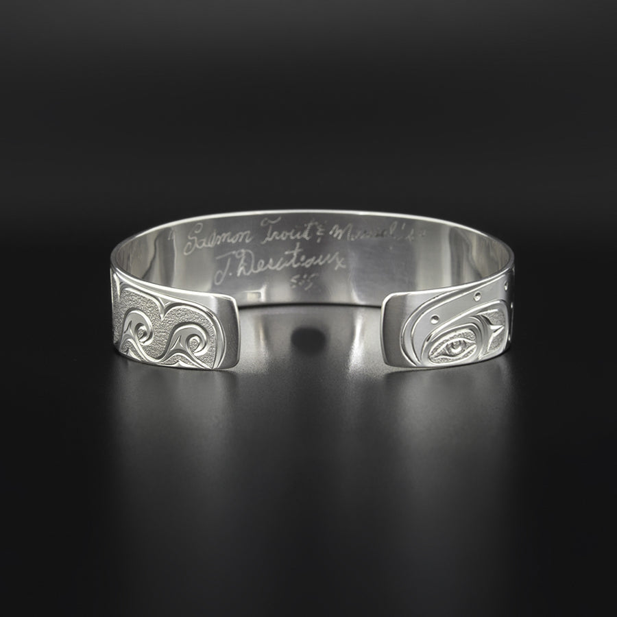 Salmon Trouthead with Clams and Mussels - Silver Bracelet