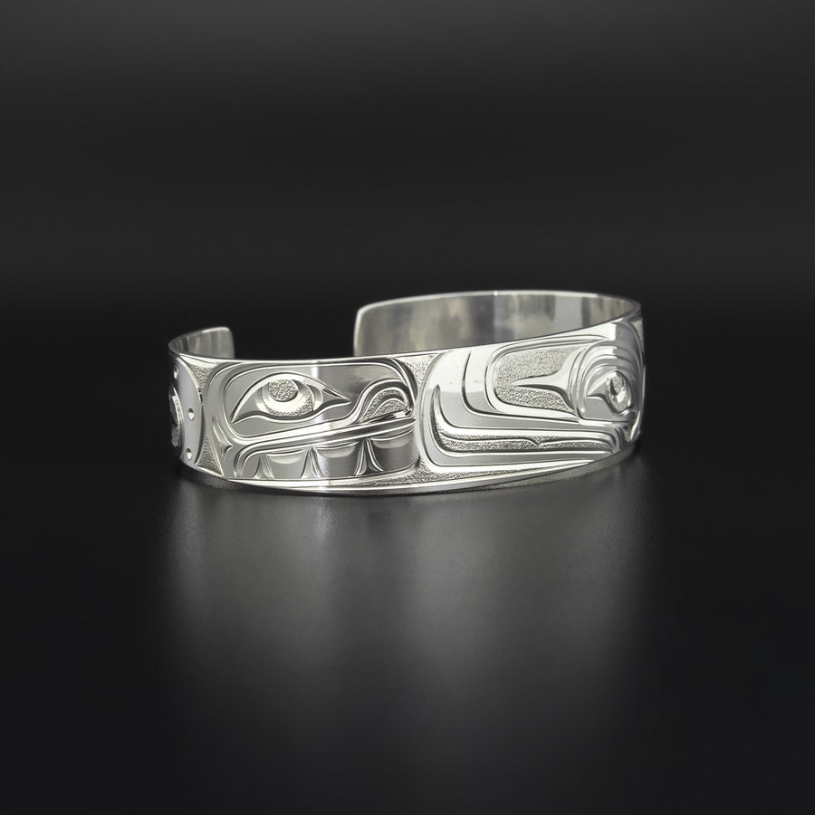 Salmon Trouthead with Clams and Mussels - Silver Bracelet