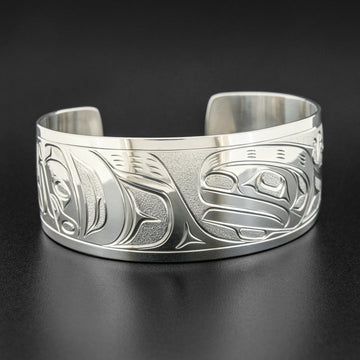 Orca and Moon - Silver Bracelet