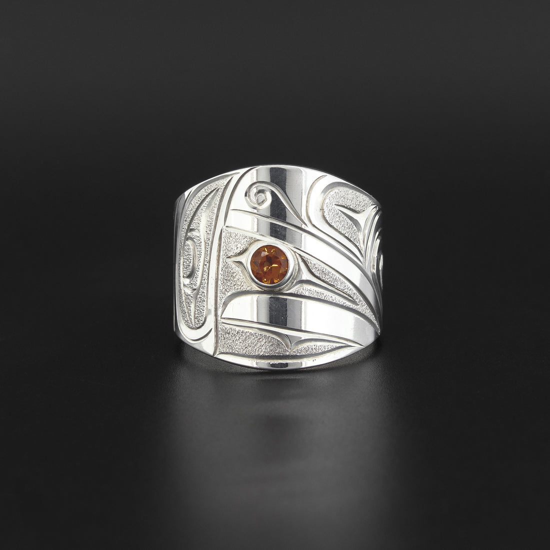 Raven and Light - Silver Ring with Citrine