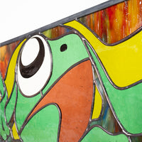 Frog's Volcanic Protector Stained Glass Panel