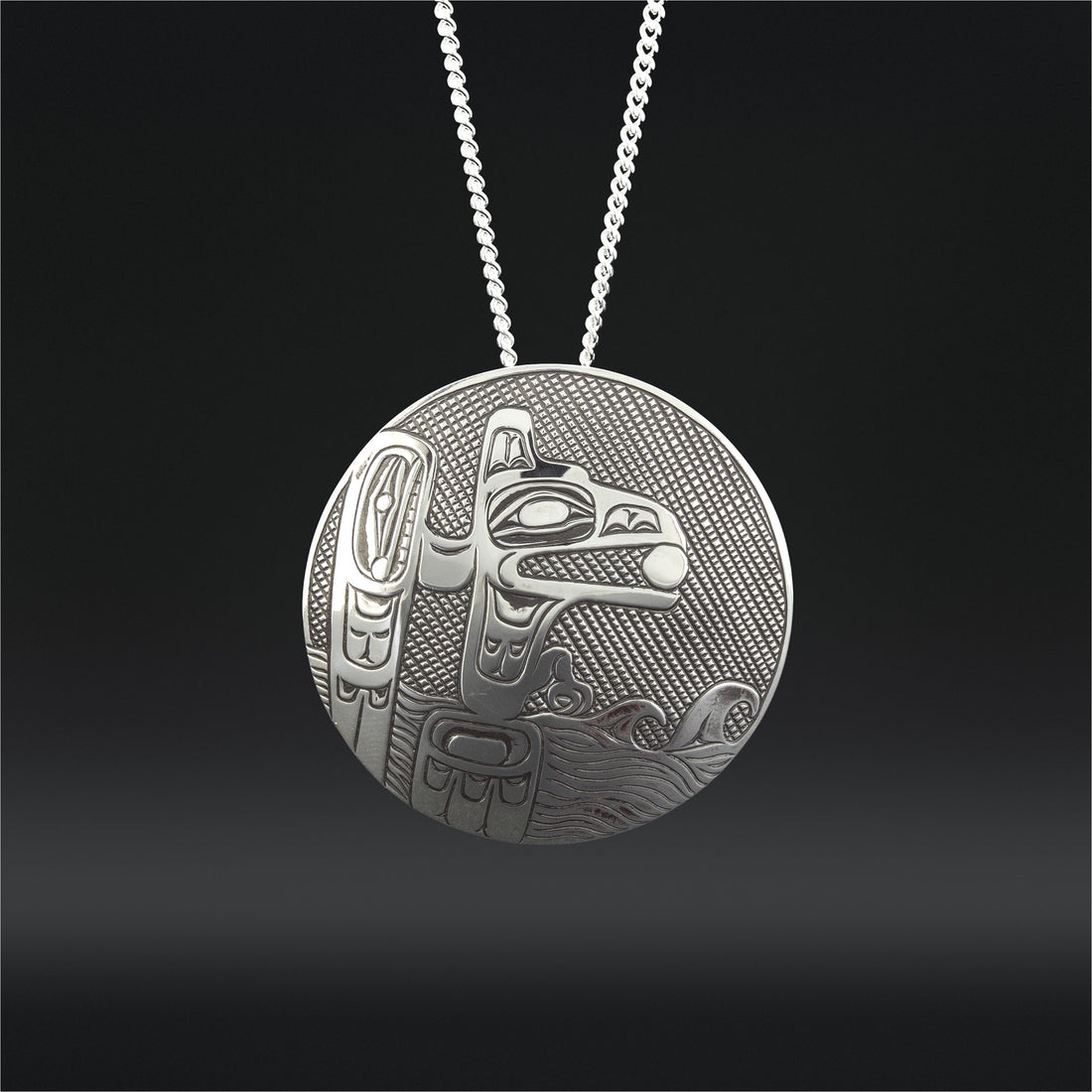 Raven and Light - Silver Pendant