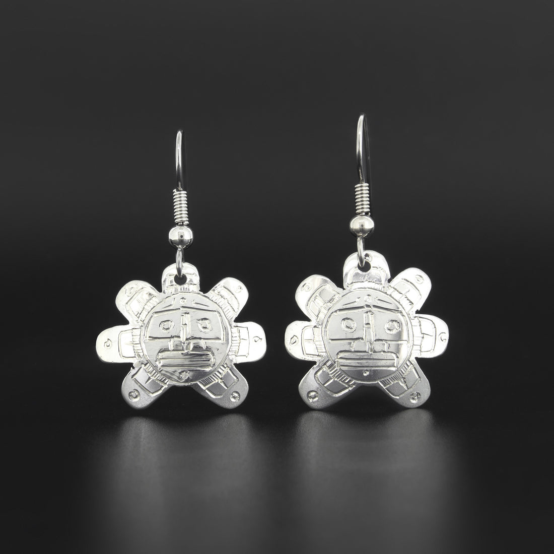 Sun - Silver Earrings