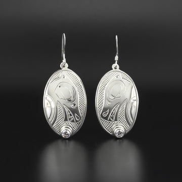 Bear - Silver Earrings with Cubic Zirconia