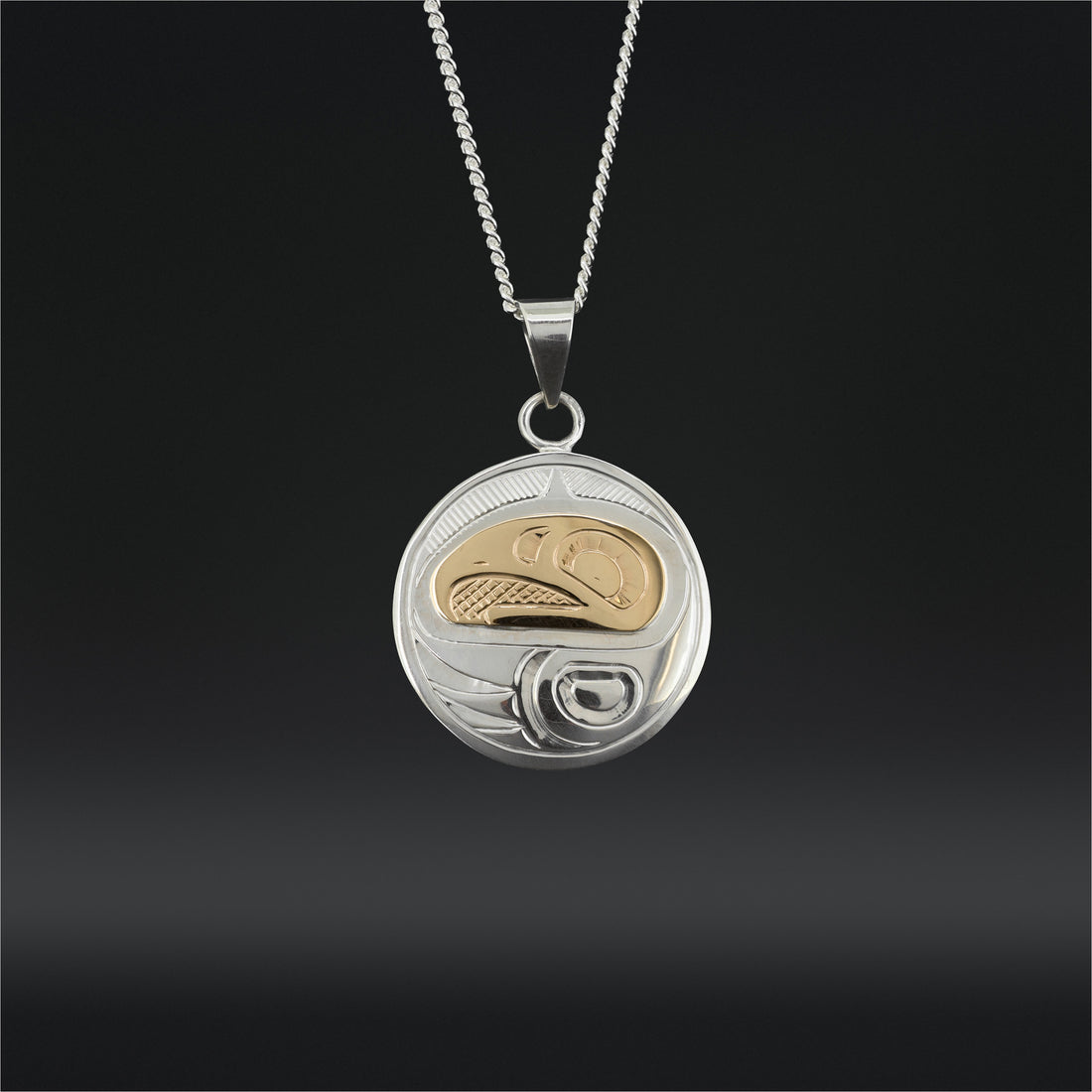 Eagle - Silver Pendant with 14k Gold Overlay