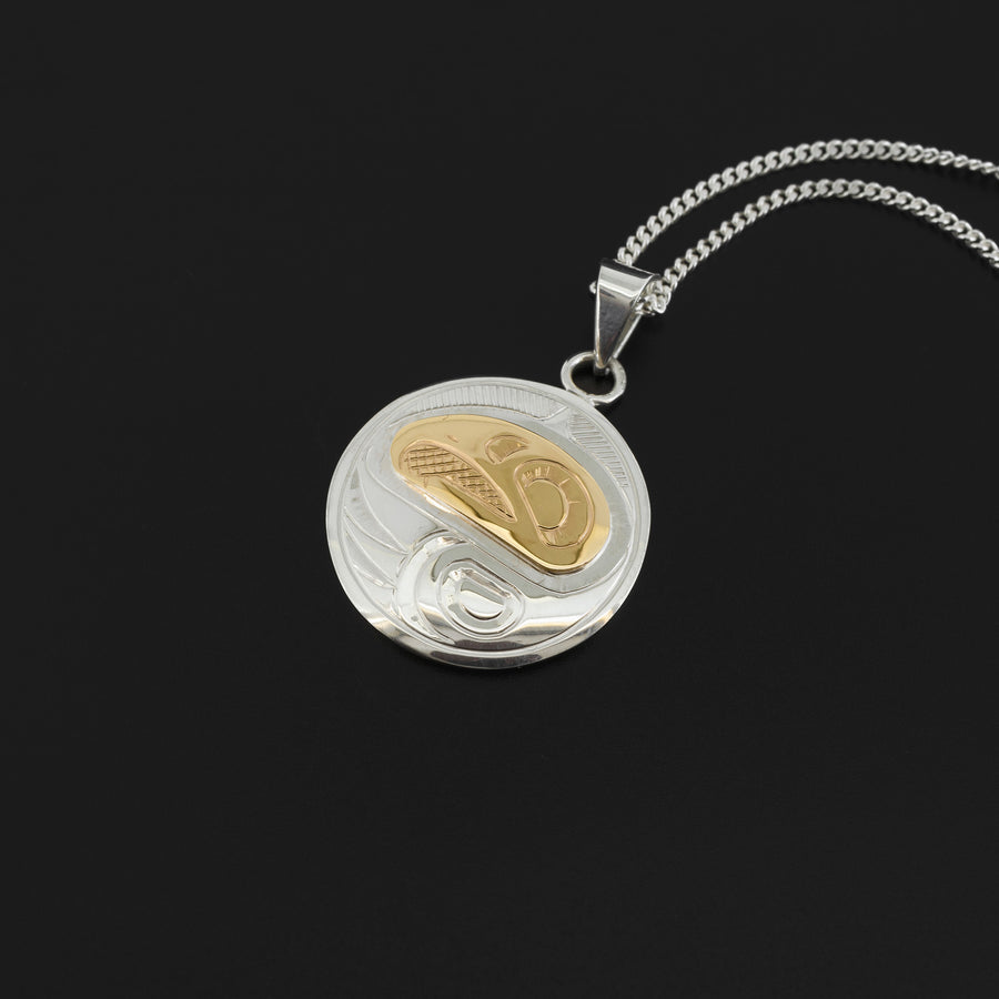Eagle - Silver Pendant with 14k Gold Overlay