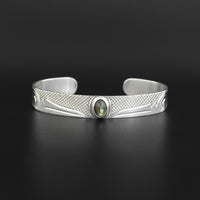 Hummingbirds - Silver Bracelet with Abalone