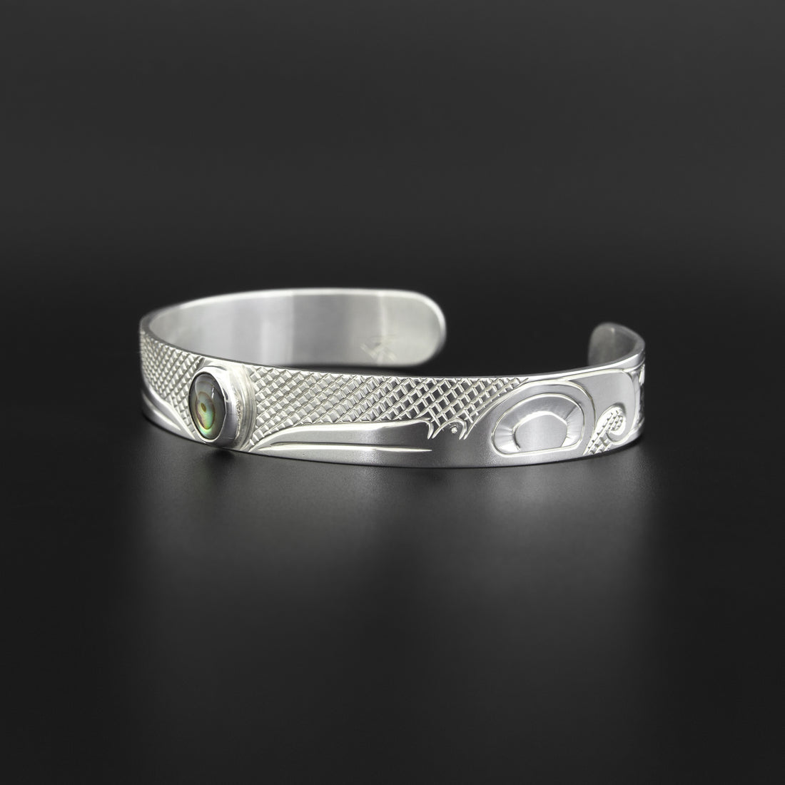 Hummingbirds - Silver Bracelet with Abalone