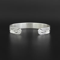 Hummingbirds - Silver Bracelet with Abalone