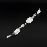 Hummingbird - Silver Link Bracelet with Moonstone