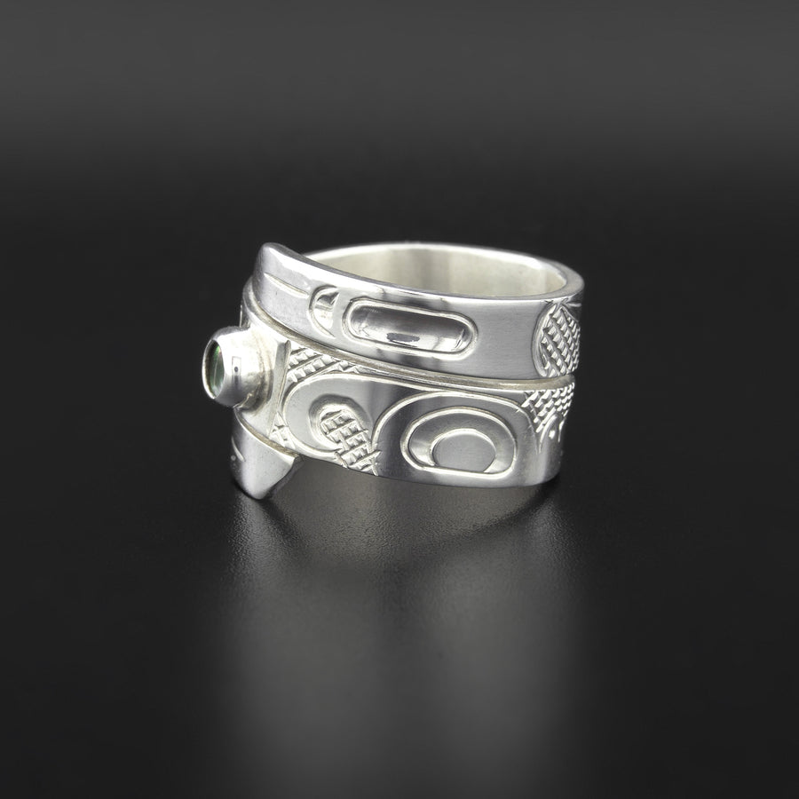 Hummingbird - Silver Ring with Abalone