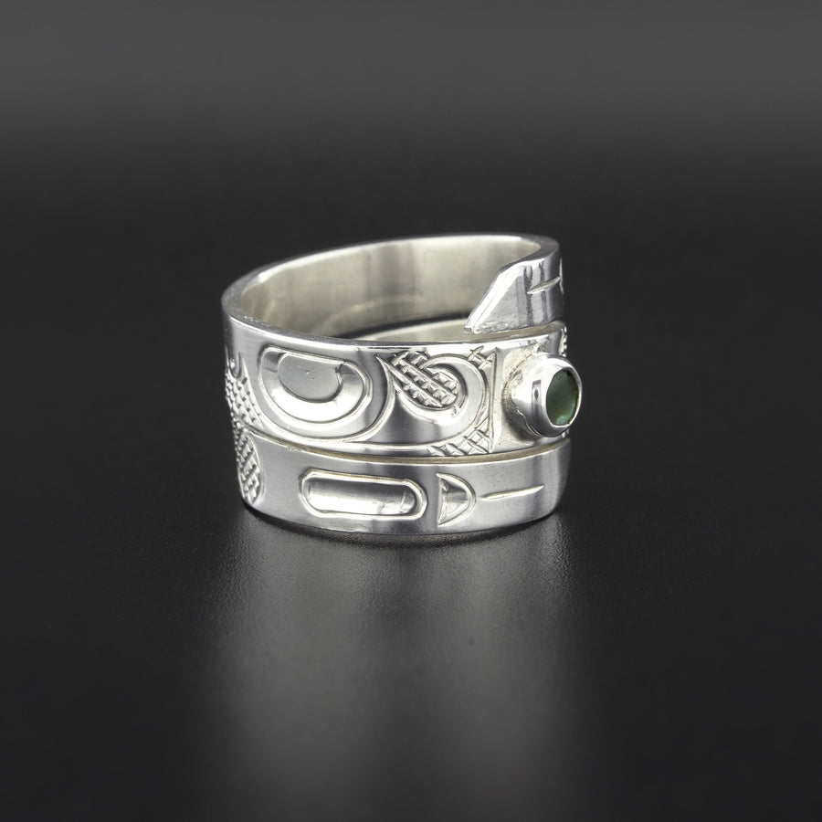 Hummingbird - Silver Ring with Abalone