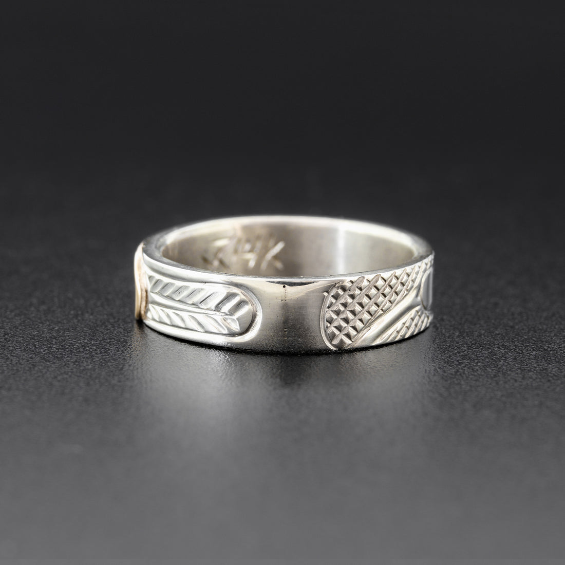 Hummingbird - Silver Ring with 14k Gold