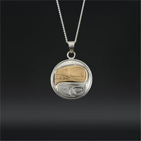 Killerwhale - Silver Pendant with 14k Gold Overlay