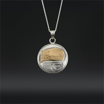 Killerwhale - Silver Pendant with 14k Gold Overlay